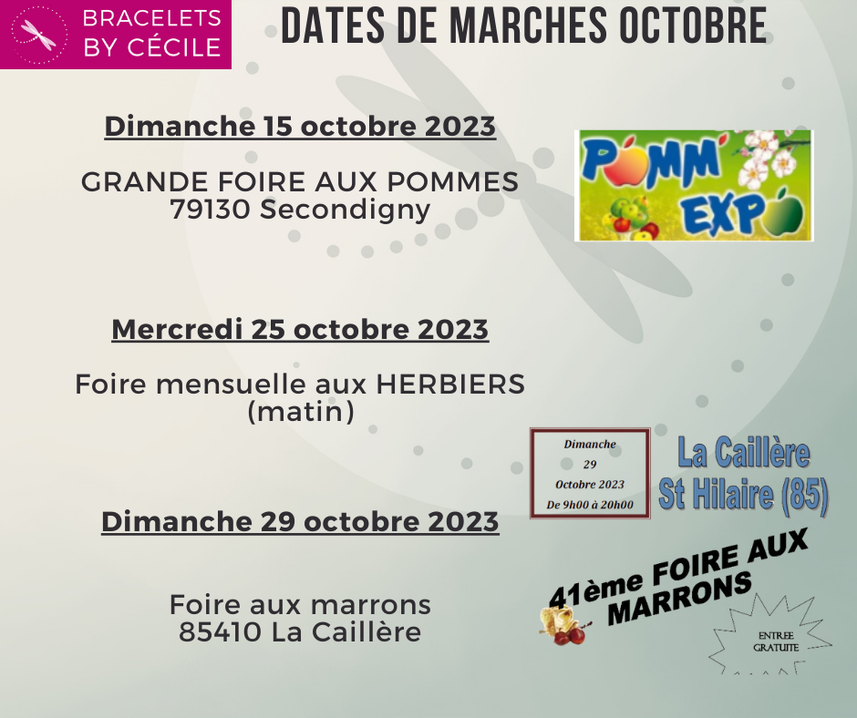 PLANNING DES MARCHES DU MOIS D'OCTOBRE