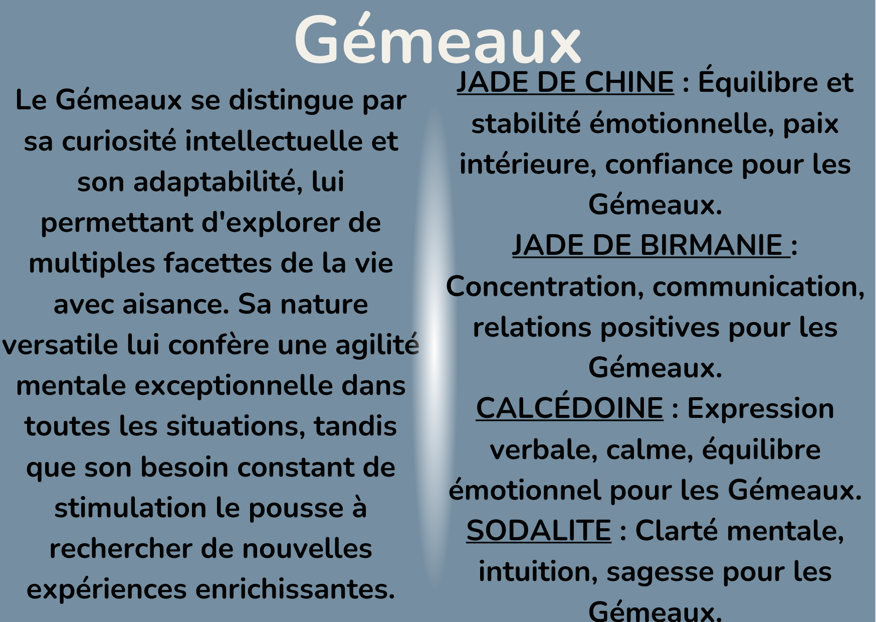 ASTROLOGIE : BRACELET POUR LE GÉMEAUX