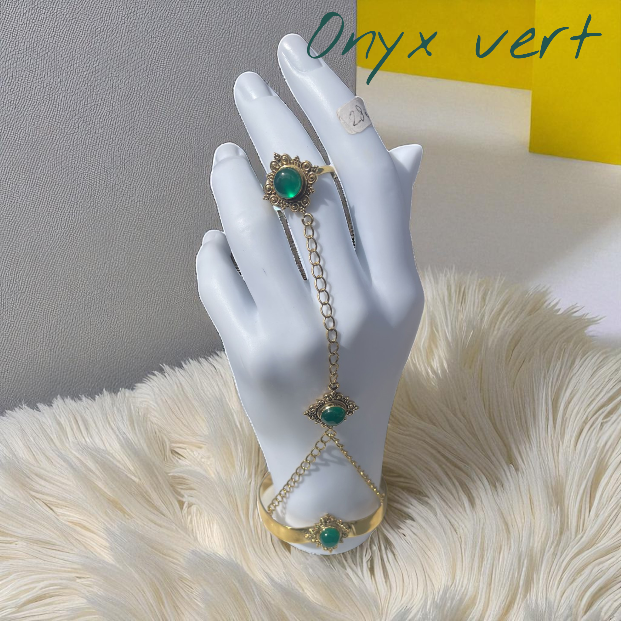 Bracelet sorcière en onyx vert – apaisement et équilibre