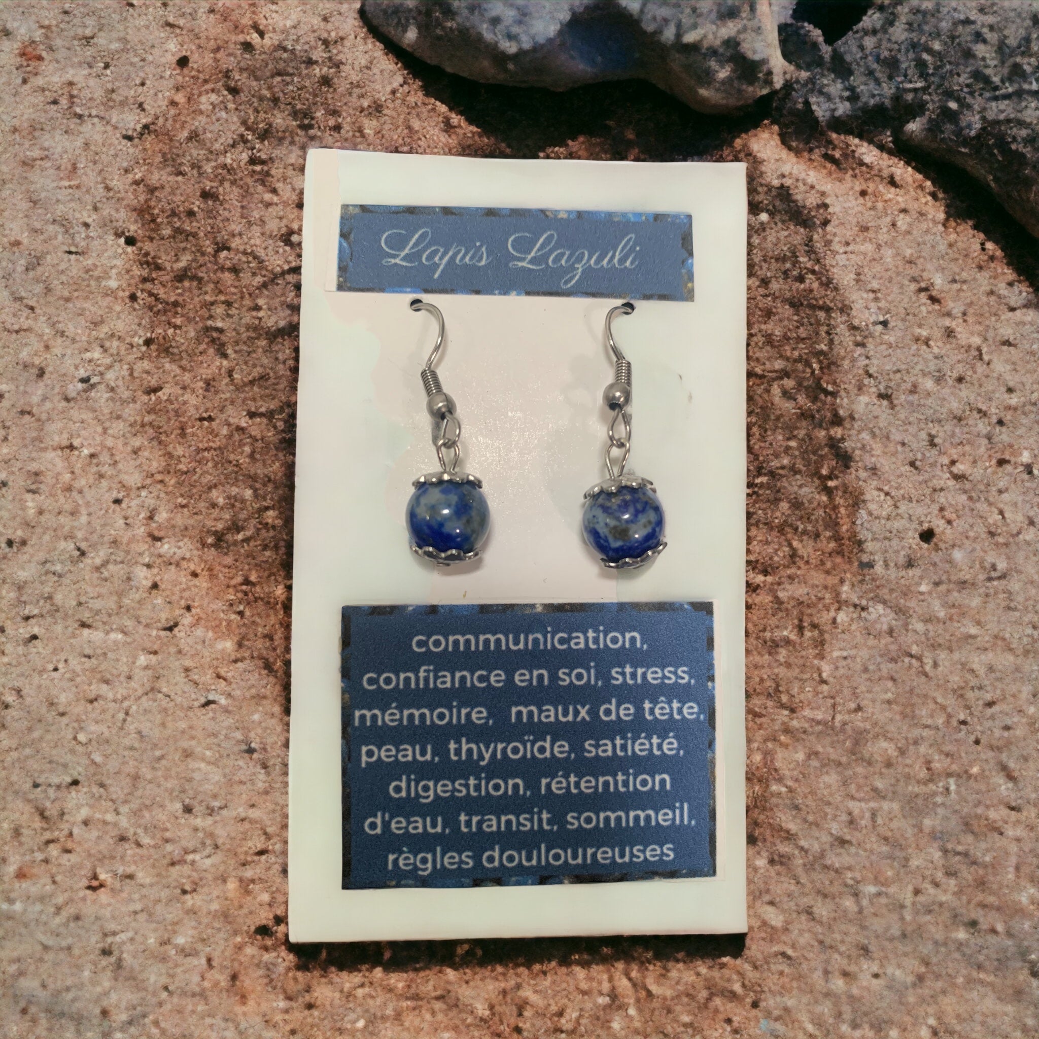boucles d'oreilles en lapis-lazuli