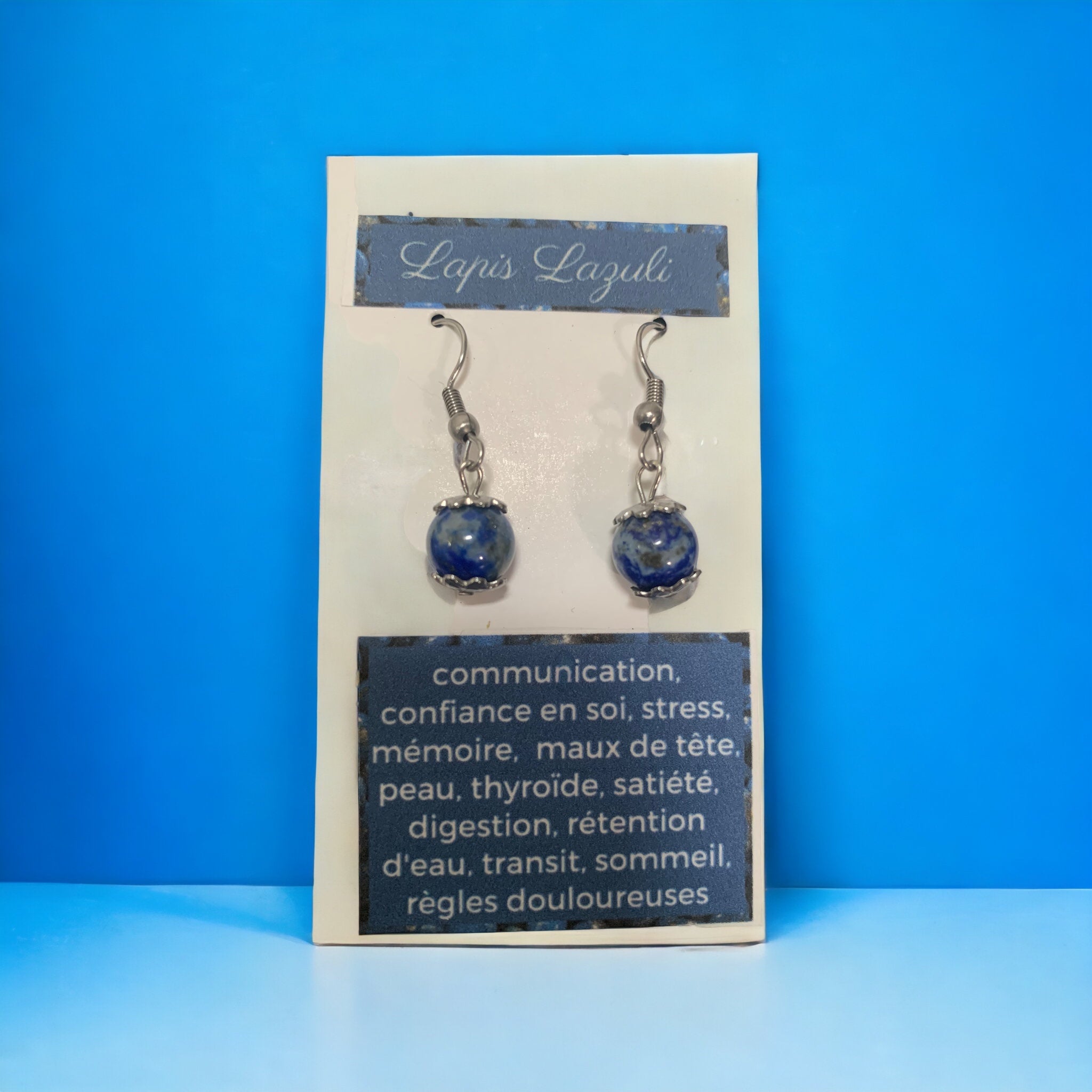 boucles d'oreilles en lapis-lazuli