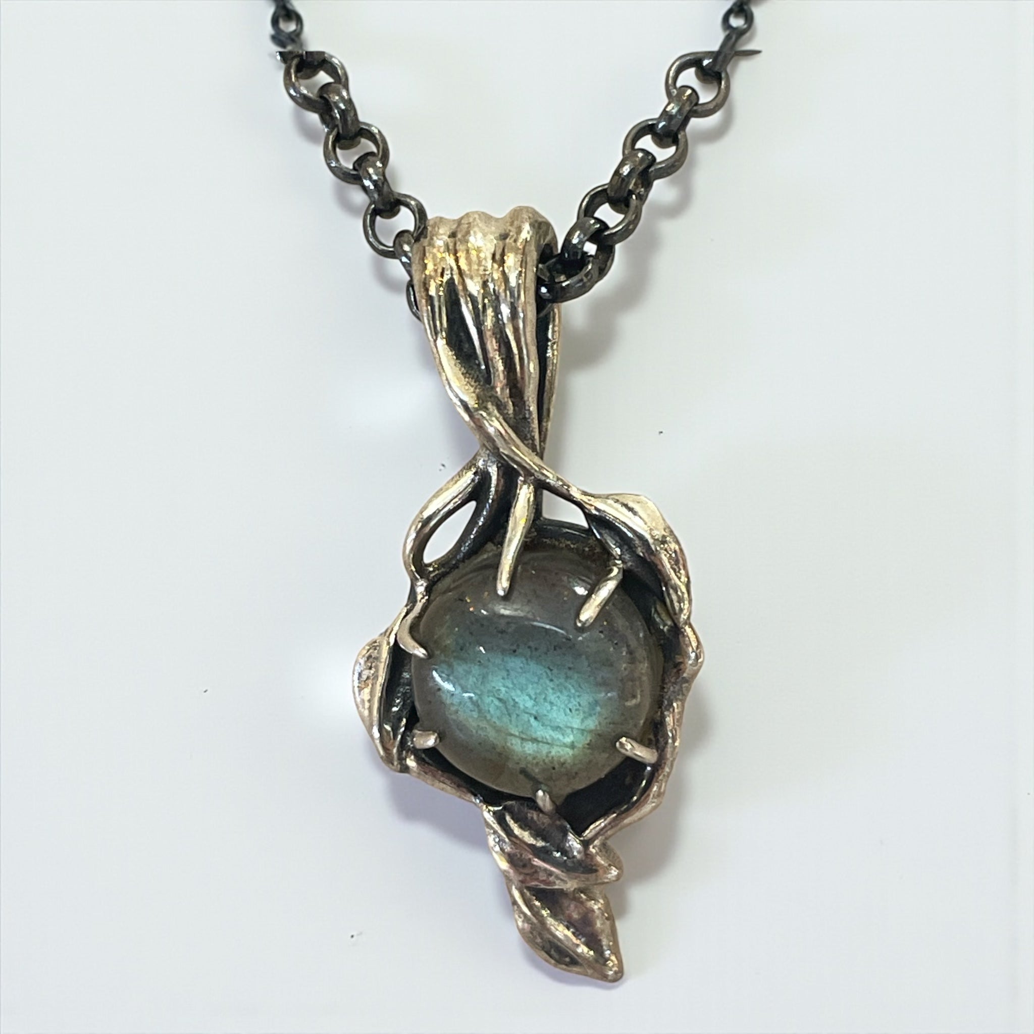 Collier Labradorite – Lumière Boréale ,  Argent 925 – Pièce Unique