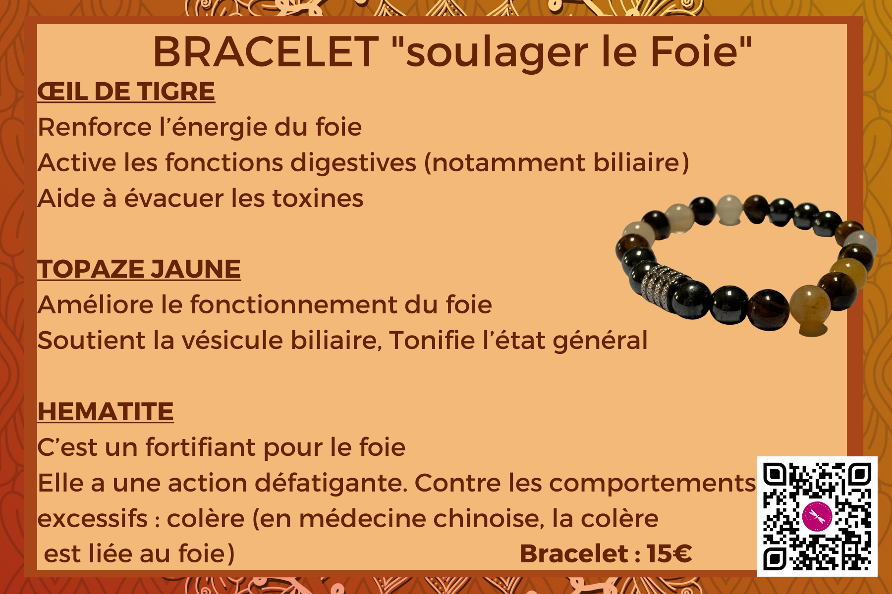 Bracelet "soulager son FOIE"