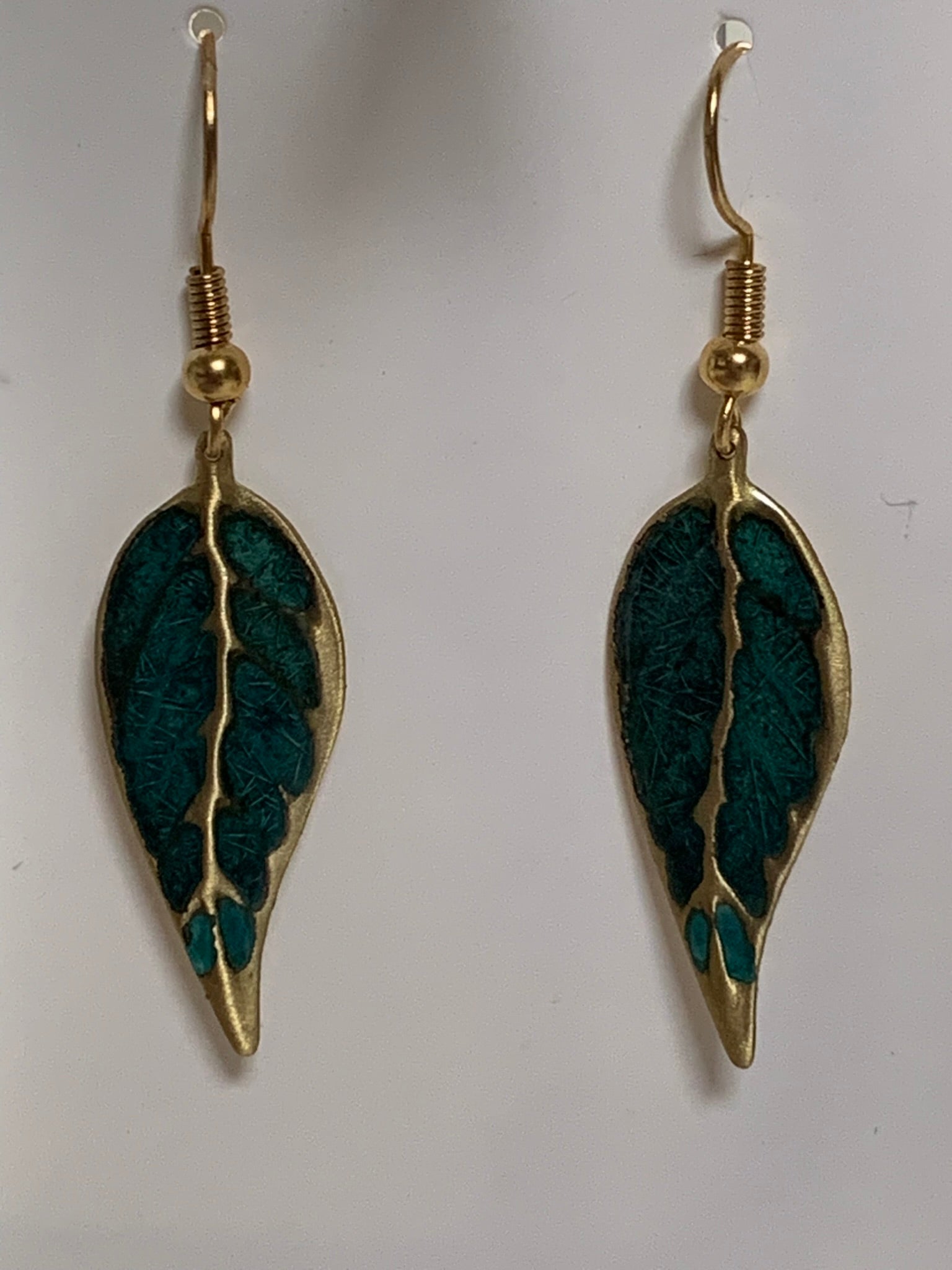BOUCLES D'OREILLES en azurite polie (quelques exemplaires de mon retour de Grèce)