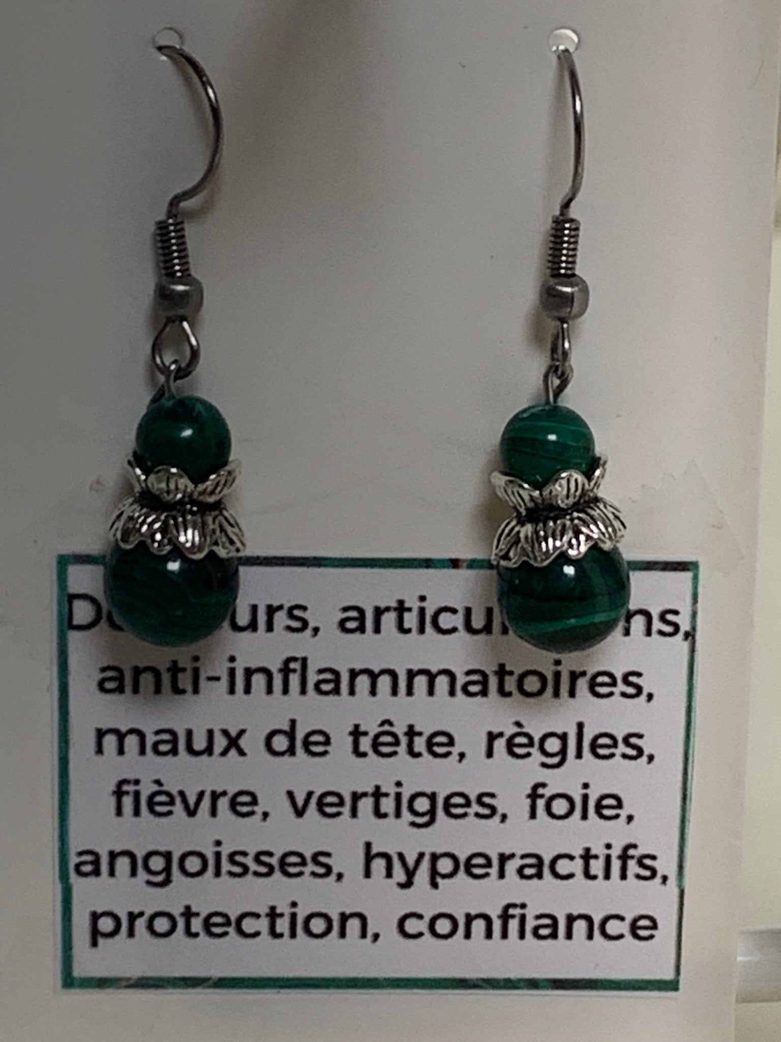 BOUCLES D'OREILLES MALACHITE