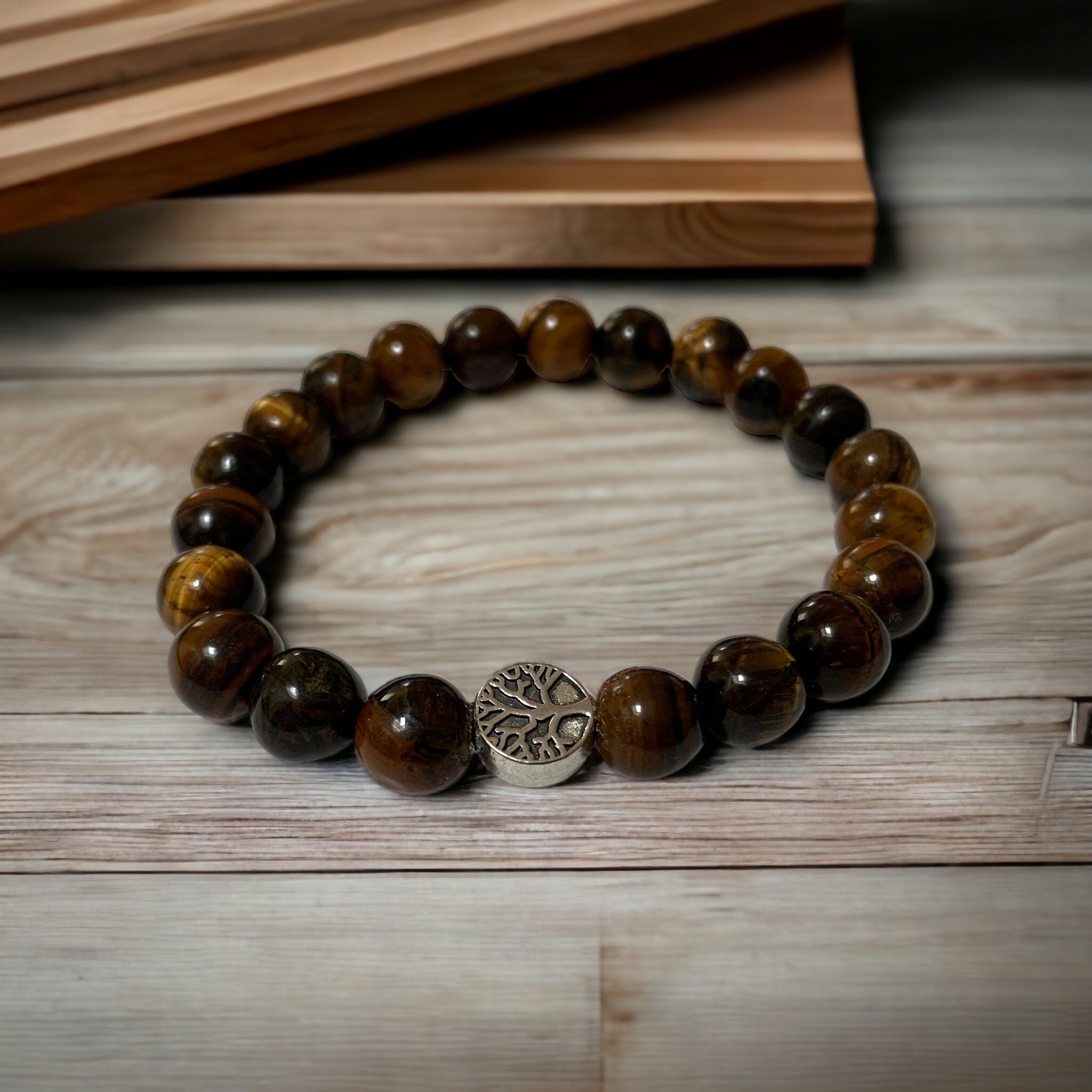 Bracelet œil de tigre en pierres naturelles fait main par Bracelets by Cécile